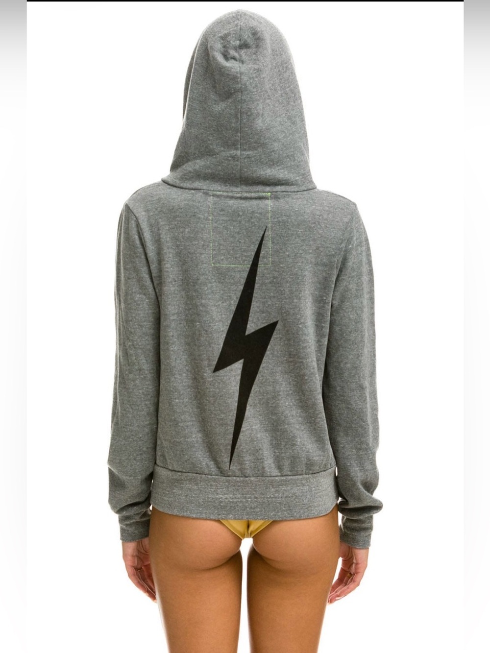 Aviator Nation Bolt Zip Hoodie Heather Gray Excellent Condition Size Small